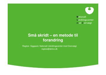 Små skridt – en metode til forandring - Nordjysksundhed.dk