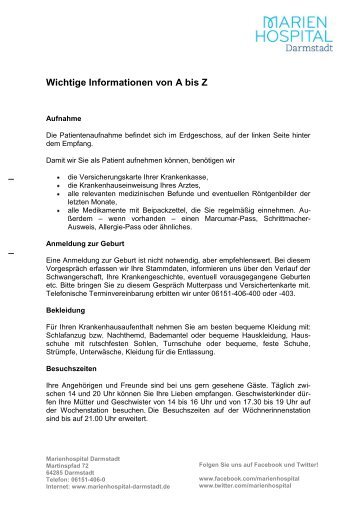 Wichtige Informationen von A bis Z.pdf - Marienhospital