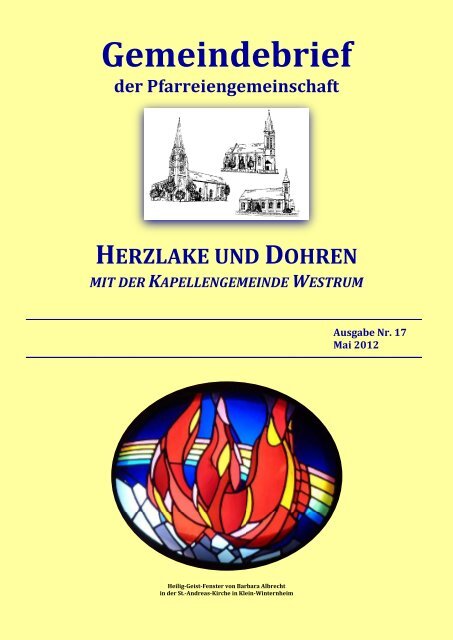 Gemeindebrief Pfingsten 2012 - Pfarreiengemeinschaft Herzlake | Poster