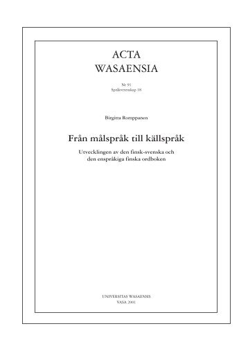 Från målspråk till källspråk - Vaasan yliopisto