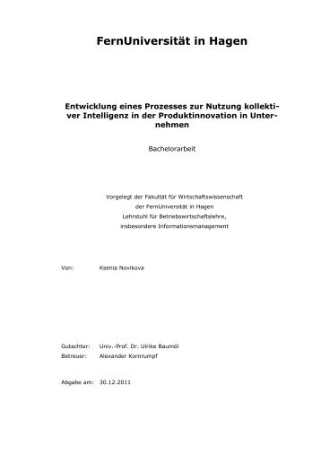 Entwicklung eines Prozesses zur Nutzung kollektiver Intelligenz in