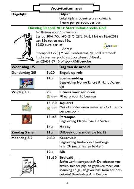 Activiteiten mei 2013 - OCMW Dilbeek