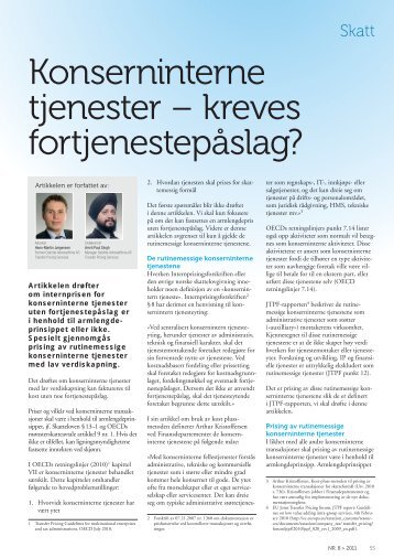 Konserninterne tjenester - Revisjon og regnskap