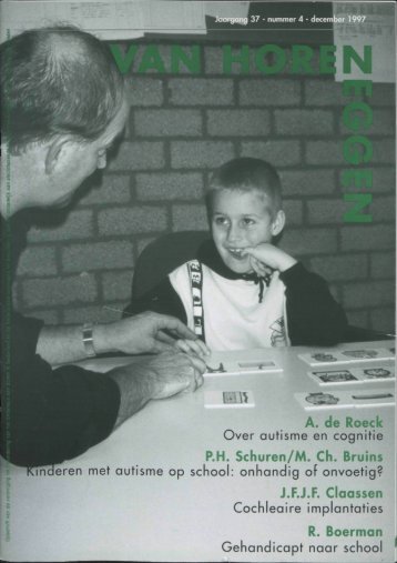 A. de Roeck >ver autisme en cognitie P.H. Schuren/M. Ch ... - Fenac