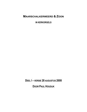 MAARSCHALKERWEERD & ZOON IN ... - Paul Houdijk