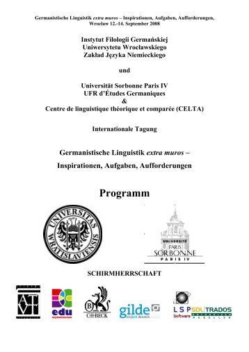 Programm (PDF) - Instytut Filologii Germańskiej