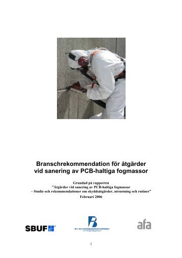 Branschrekommendation för åtgärder vid sanering av PCB-haltiga ...