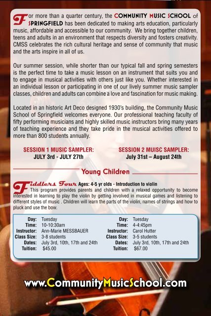 theSizzling Sounds of Summer - Community Music School of ...