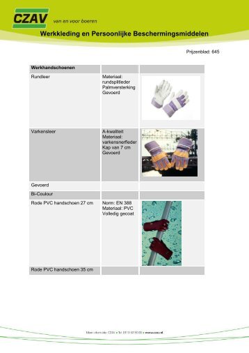 Werkkleding en Persoonlijke Beschermingsmiddelen - CZAV
