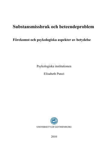 Substansmissbruk och beteendeproblem