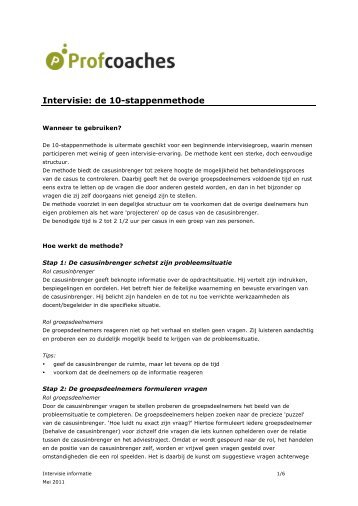 Intervisie: de 10-stappenmethode