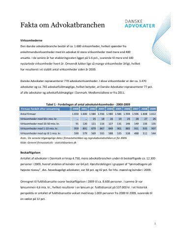 Fakta om Advokatbranchen - Danske Advokater