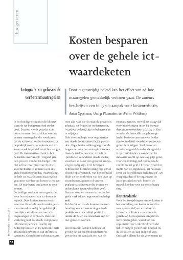 Kosten besparen over de gehele ict- waardeketen - TMap Next ...