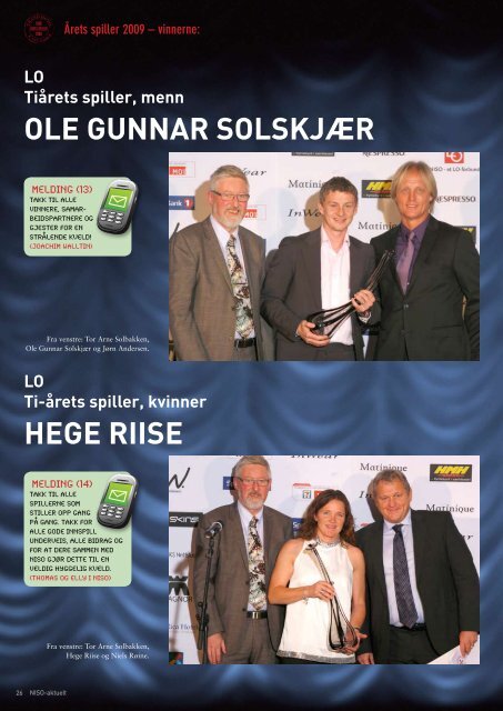 Årets spiller 2009 - Om NISO