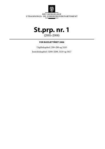 St.prp. nr. 1 (2005-2006) - Statsbudsjettet