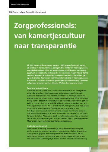 Zorgprofessionals: van kamertjescultuur naar transparantie