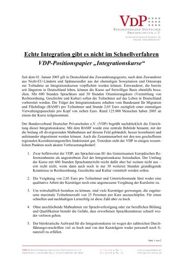 Positionspapier Integrationskurse (pdf-Datei) - Netzwerk Weiterbildung