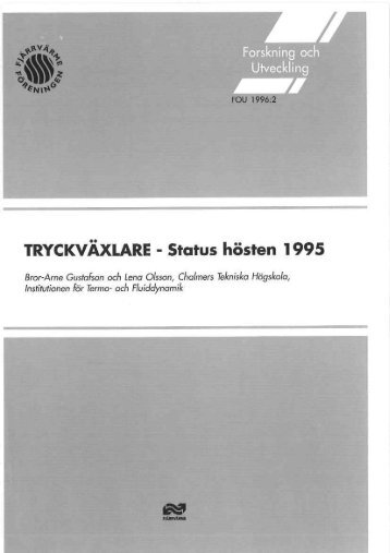 TRYCKVÄXLARE - Status 1995 - Svensk Fjärrvärme