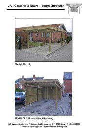 JA - Carporte & Skure - solgte modeller - JA Carporte og skure