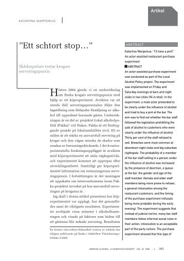 Katariina Warpenius: ”Ett schtort stop …”