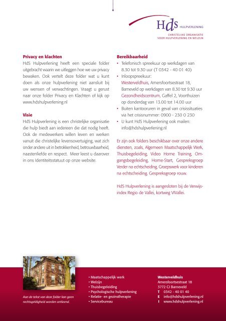 Folder Cursus Sociale Vaardigheden 12-16 jaar - HDS Hulpverlening