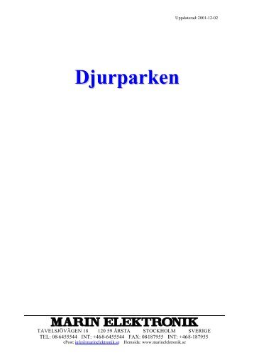 Djurparken - Marin Elektronik AB