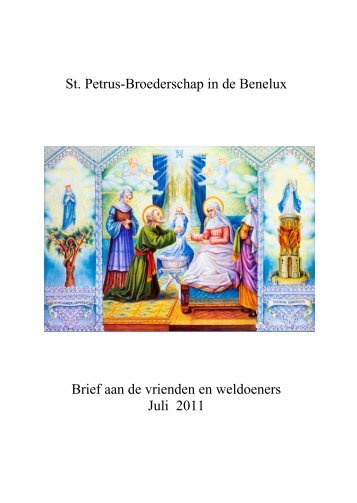 St. Petrus-Broederschap in de Benelux Brief aan de vrienden en ...