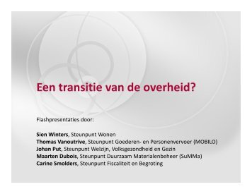 Een transitie van de overheid? - Steunpunt TRADO