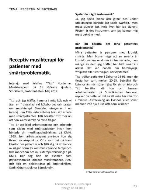 FMS tidning nr 23.pdf - Förbundet för Musikterapi i Sverige