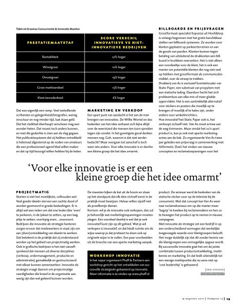 Hoe lonend is innovatie als strategie voor ... - Phaff & Partners