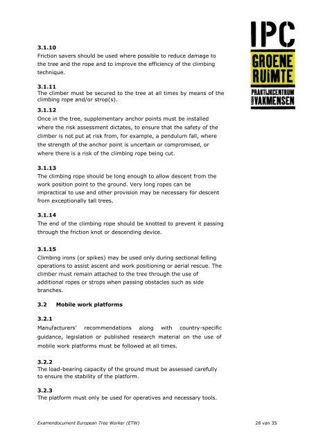 ETW examendocument - IPC Groene Ruimte