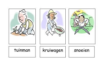 kruiwagen snoeien tuinman - Kleutergroep