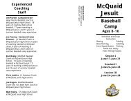 Baseball Camp - McQuaid Jesuit High School