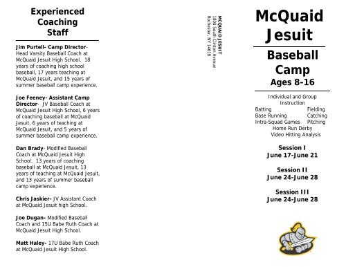 Baseball Camp - McQuaid Jesuit High School