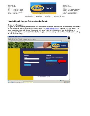 Download handleiding inloggen - extranet - Aviko Potato