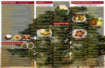 To View or Print Our Menu - Cedar Valley Cafe