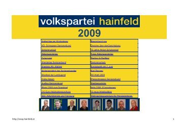 Bilanz VP 2009 - ÖVP Hainfeld