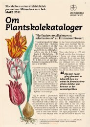 Om Plantskolekataloger - Stockholms universitetsbibliotek