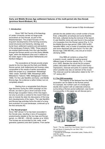 Early and Middle Bronze Age settlement features of the multi-period ...