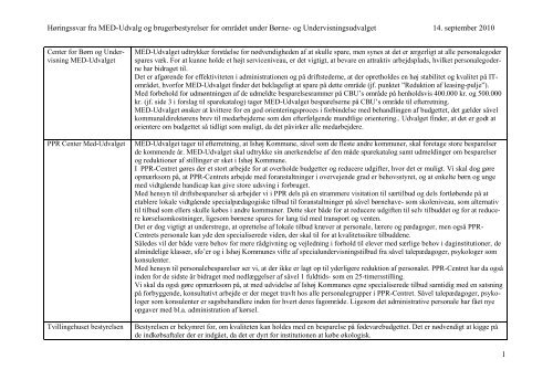 Sammeskrivning af høringsvar vedr. budget 2011.pdf - Ishøj Kommune