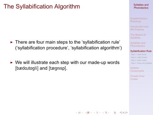 Syllables and Phonotactics