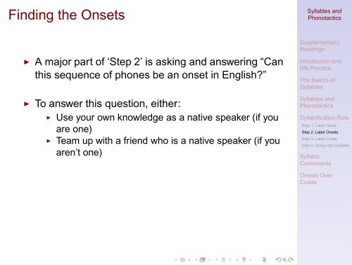 Syllables and Phonotactics