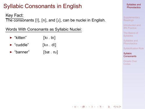 Syllables and Phonotactics