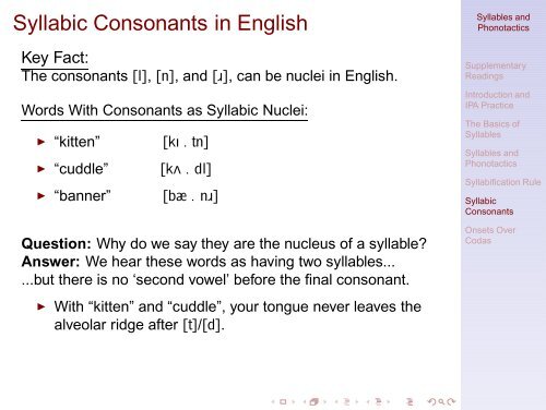 Syllables and Phonotactics