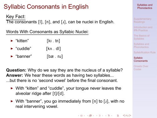 Syllables and Phonotactics