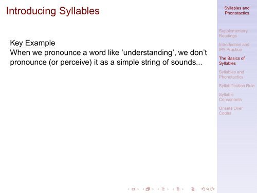 Syllables and Phonotactics