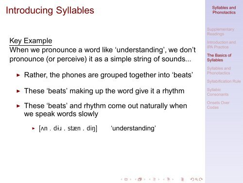 Syllables and Phonotactics