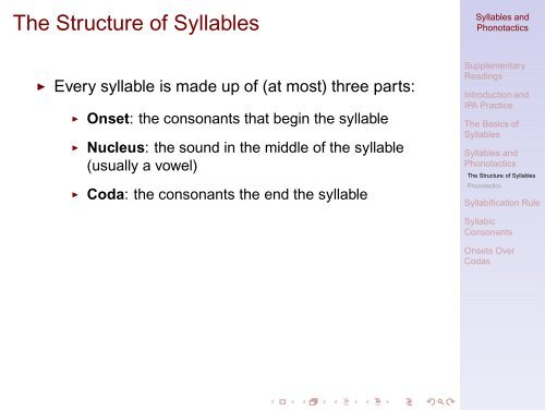 Syllables and Phonotactics