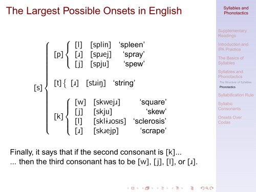 Syllables and Phonotactics