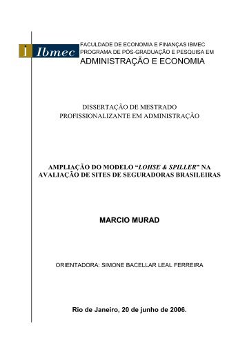Dissertacao - Marcio Murad - Ibmec